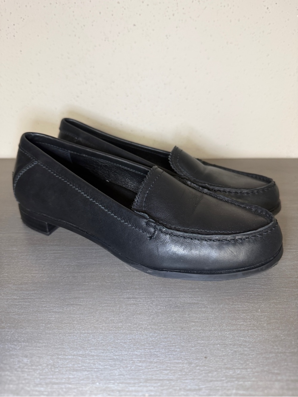 Sebago Cami Moc Black Women's Leather Loafers Size 9.5M Classic Shoes Slip On